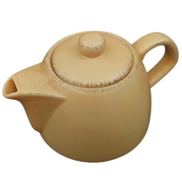 Minimalist Stoneware Matte Yellow 2-Cup Teapot Boho Designpac w/ Lid - Picture 1 of 7